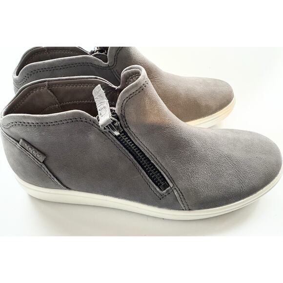 ECCO Soft 7 Side Zip Women’s EU 36 US5-5.5 Gray Nubuck Leather 430243 Moonless - Picture 5 of 8